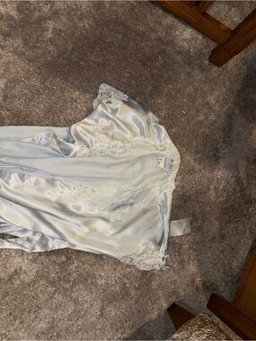 Dior Ivory Satin Lace Trim Robe
